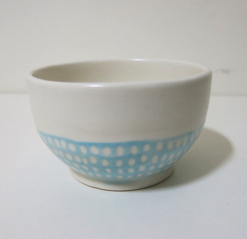 Rain Handmade Pottery Bowl - Blue - Pottery & Ceramics - Other Materials Blue