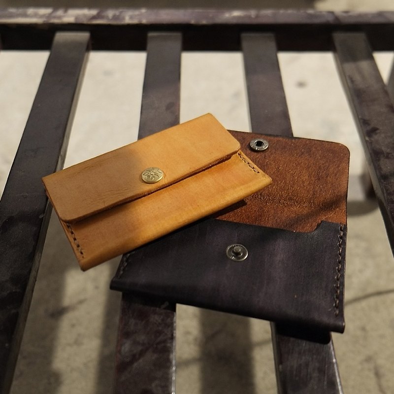 Business Card Holder Business Card Case Business Card Cover - Natural Vegetable Tanned Leather Japanese Hand Sewing Handmade - Card Holders & Cases - Genuine Leather Multicolor
