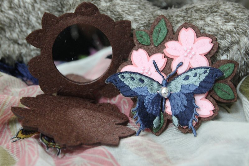 Blue Butterfly wind hand mirror - Other - Other Materials Multicolor