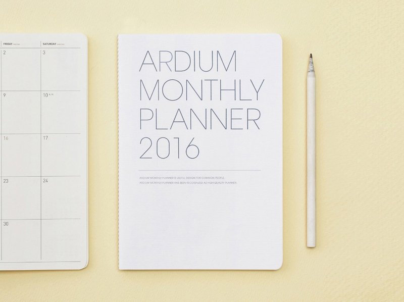 ARDIUM 2016 Ardium月行事曆 - 簡潔白 - 筆記本/手帳 - 紙 白色