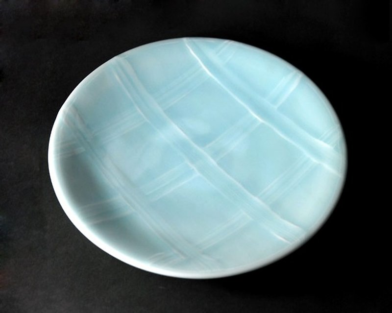 Kurekure blue white porcelain platter - จานเล็ก - เครื่องลายคราม สีเขียว