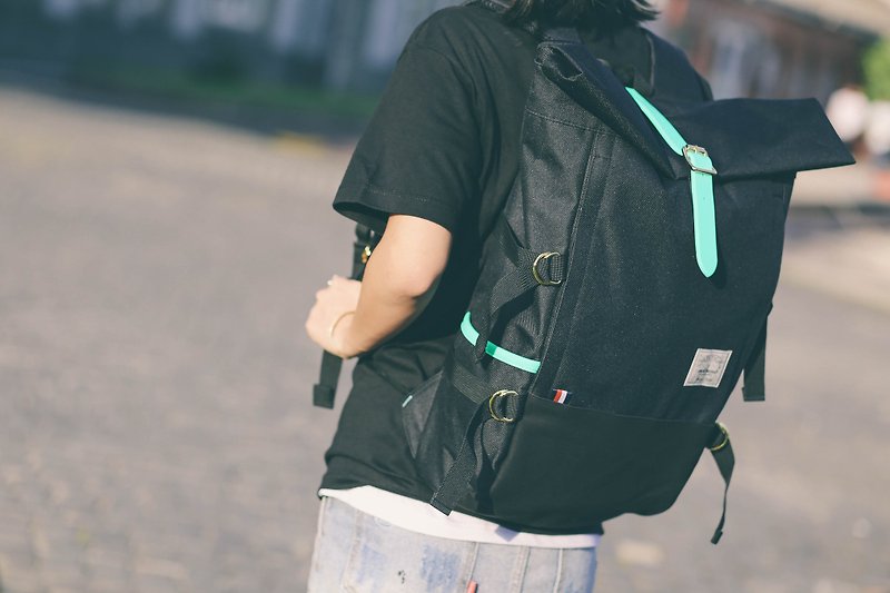 火柴木設計 Matchwood Ranger 筆電 平板 後背包 15吋筆電專屬夾層 黑x蒂芬妮綠款 男女適用 - 後背包/書包 - 其他材質 黑色
