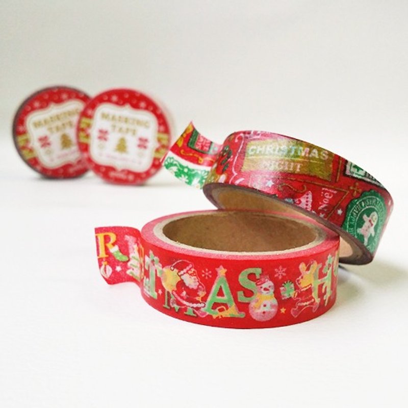 Japan amifa 2015 Xmas and paper tape 2 into group [Message - Red (33557)] - Washi Tape - Paper Red
