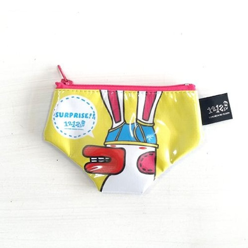 1212 Fun Design Can't Wear Underwear Monopoly-Naughty Rabbit Treasure - Coin Purses - Other Materials Yellow