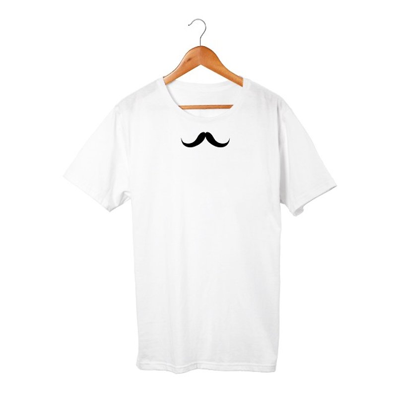 Mustache T-shirt - เสื้อยืดผู้หญิง - ผ้าฝ้าย/ผ้าลินิน ขาว