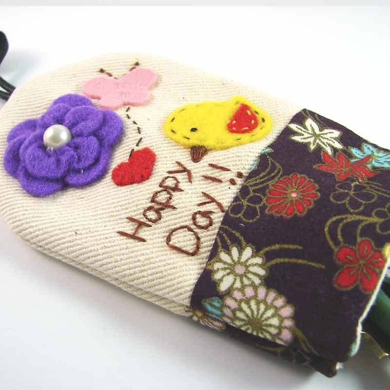 Cheerful. Hand-stitched pull-Wallets / key sets / _ purple - Keychains - Other Materials Purple