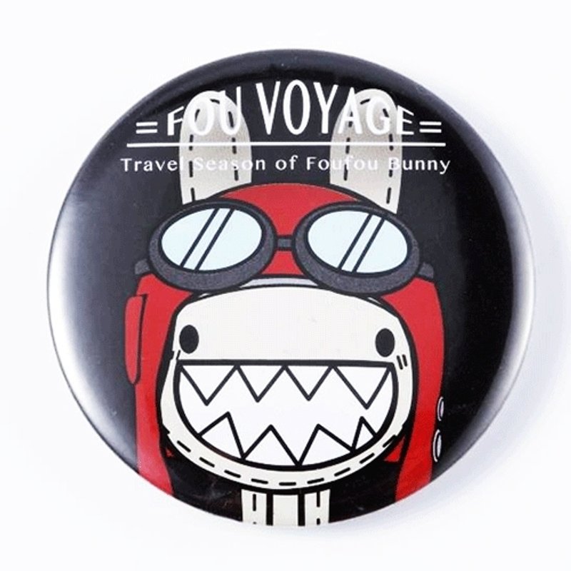 《Foufou》- 胸章Pins(58mm) - 飛行員 - 胸針 - 塑膠 黑色
