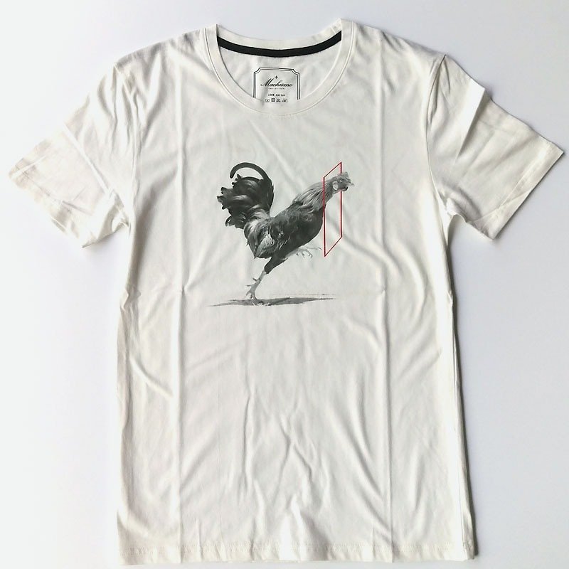 公雞T - 男 T 恤 - 其他材質 白色