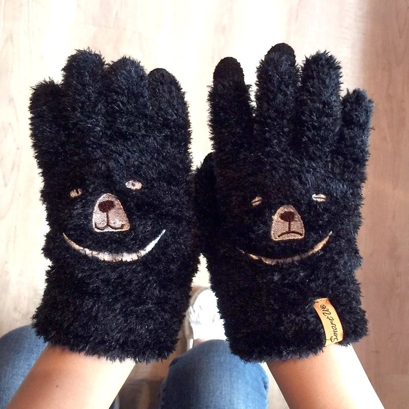 Sleepy bear touch gloves - ถุงมือ - วัสดุอื่นๆ สีดำ