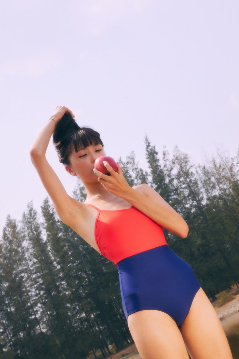 Aprilpoolday Swimwear / SKITTLES / Coral / L - ชุดว่ายน้ำผู้หญิง - วัสดุอื่นๆ สีแดง