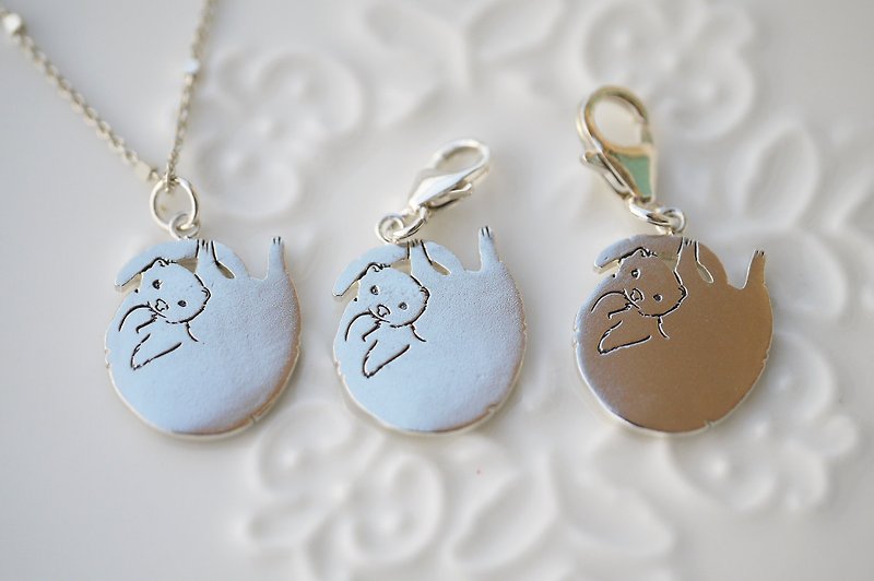 925 Sterling Silver [Ferret Silhouette Necklace] x DrBlackArt-Hey! I am a master of cartilage work~ - สร้อยคอ - เงินแท้ สีเงิน