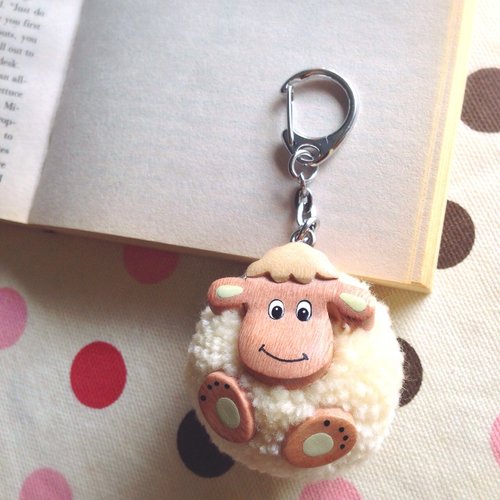 POM POM SHEEP key chain/ magnet - Shop longlasting Magnets - Pinkoi