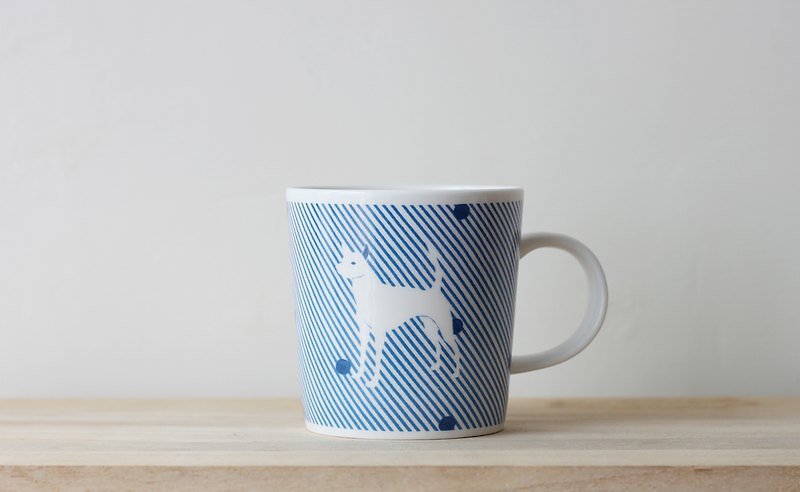 犬紋馬克杯 - 咖啡杯/馬克杯 - 其他材質 白色