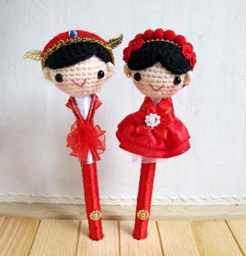 Chinese red wool dress new subsection signature pen / wedding small objects - อุปกรณ์เขียนอื่นๆ - วัสดุอื่นๆ สีแดง