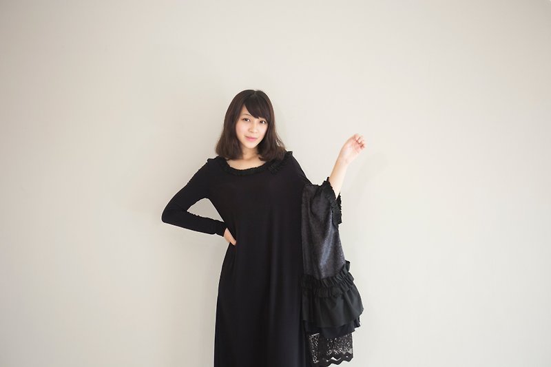 moi non plus asymmetrical dress Deconstruction - One Piece Dresses - Other Materials Black