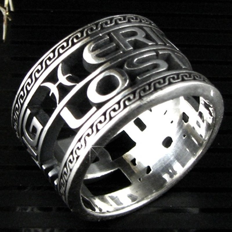 Customized .925 Sterling Silver Jewelry NCRG00024-Flower Name Ring (Double Ring) - แหวนทั่วไป - โลหะ 