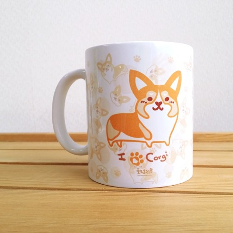 1212 Fun Design Mug-I Love Corgi - Mugs - Porcelain Orange