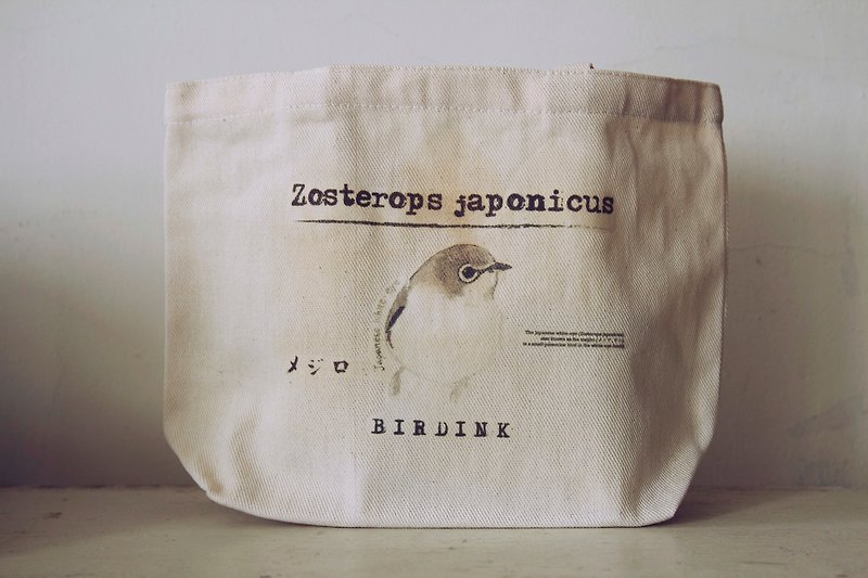 Birdink | Small Canvas <green embroidered eye B> - กระเป๋าถือ - กระดาษ 