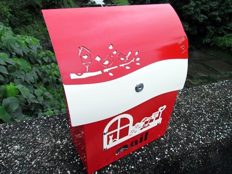設計款有鎖不鏽鋼信箱 顏色 上蓋 門牌圖案均可選擇 質感郵筒
