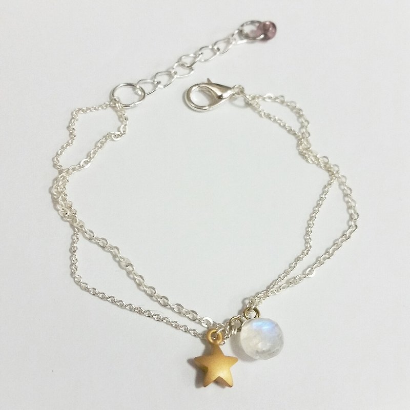 Stars, Silver bracelet blue moon Stone - Bracelets - Gemstone Blue