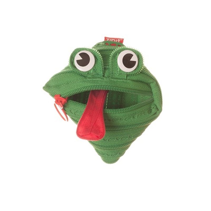 Zipit動物ジッパーバッグ（小） - カエル - 小銭入れ - その他の素材 グリーン