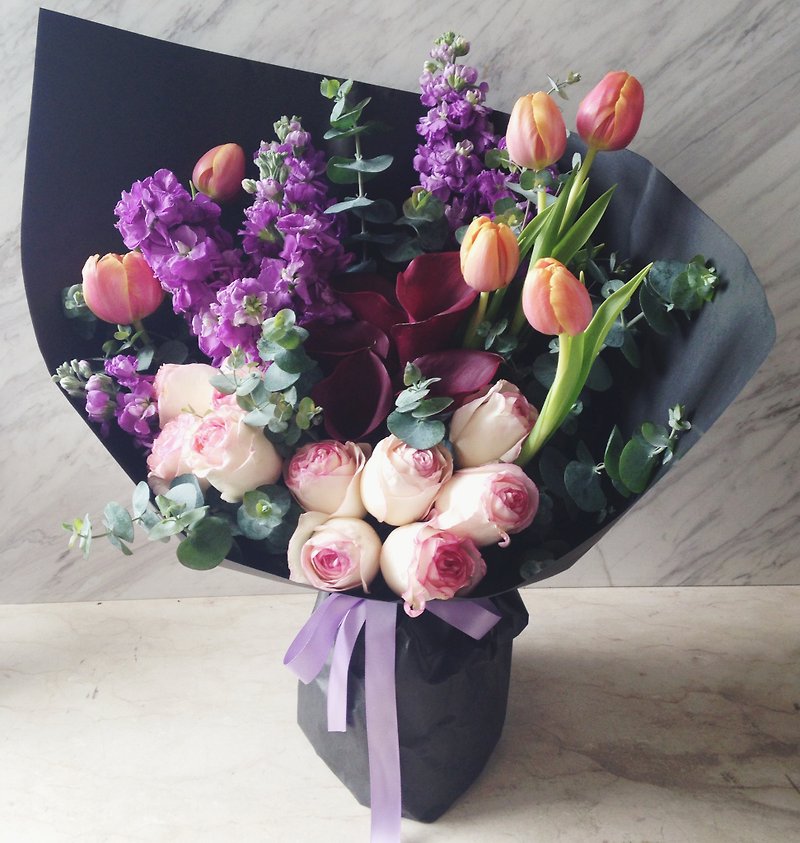 [Bouquets of flowers courier] LOVE ME FOREVER_ Customizable - ตกแต่งต้นไม้ - พืช/ดอกไม้ สีม่วง