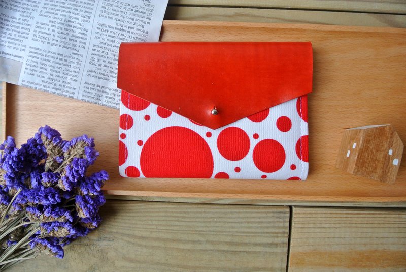 Her eyes of the world / passport holder room / leather stitching / Kusama - Passport Holders & Cases - Paper Red