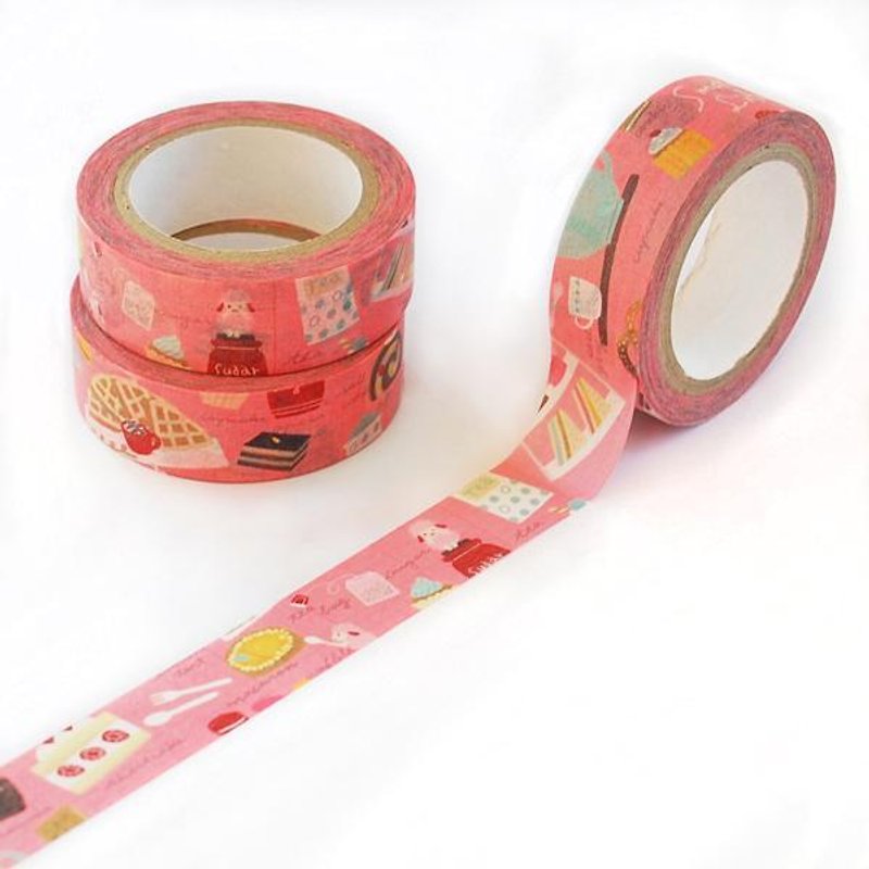 [Self-contrasting Flowers] Washi Tape: Collecting the Dessert Notes of Miss Yang from the Crazy Series - Washi Tape - Paper Pink