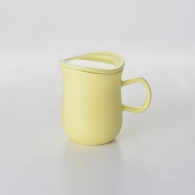 【花系列】花馬克蓋杯 (鵝黃色) - 咖啡杯/馬克杯 - 其他材質 黃色
