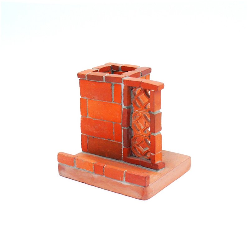 [DIY Handmade] Red Brick Brick Pen Holder Business Card Holder Material Pack (Money/Plum Blossom) - Fast Shipping - งานเซรามิก/แก้ว - วัสดุอื่นๆ 