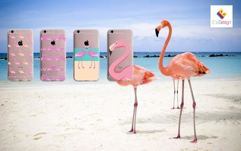ピンククレーンパターンカスタムiPhone X 8 7 6sプラス5sサムスンS7 S8 S9の電話ケース - スマホケース - プラスチック 多色