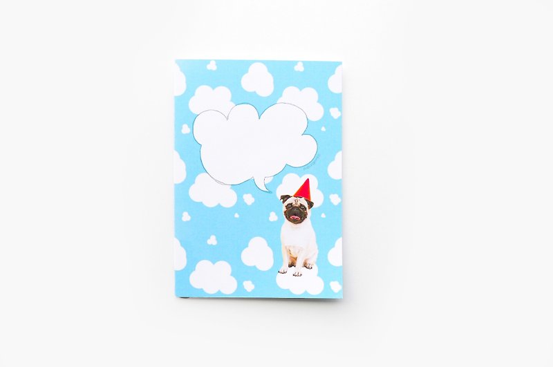 [YONG] Up In The Clouds Pug General Purpose Card - การ์ด/โปสการ์ด - กระดาษ สีน้ำเงิน