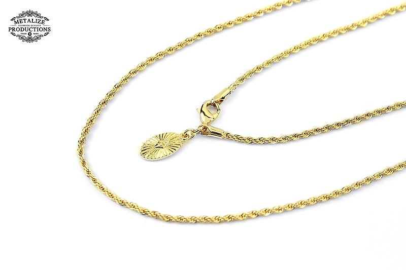 [METALIZE] 2.4MM Gold Necklace 2.4MM 18K gold plated Bronze necklace - สร้อยคอ - โลหะ 