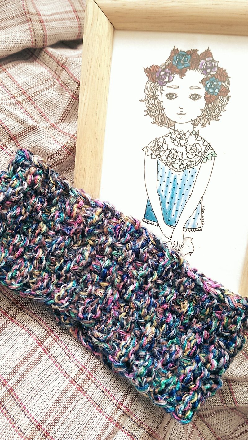Lan Handmade Summer Knit Headband (Starry Grey Blue) - ที่คาดผม - วัสดุอื่นๆ สีน้ำเงิน