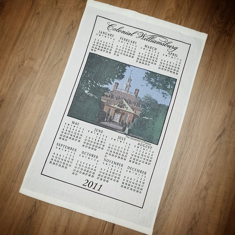 2011 The Governor's Palace, an early American canvas calendar - ตกแต่งผนัง - วัสดุอื่นๆ สีเขียว