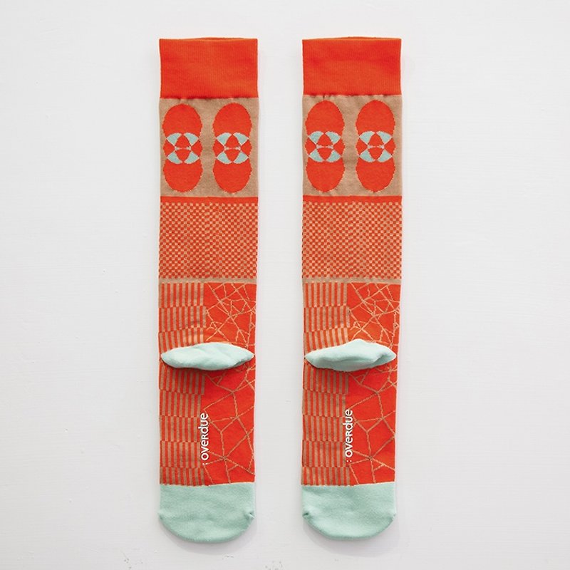 On sale - Glacier Melting - long socks - bright red - Socks - Cotton & Hemp Red