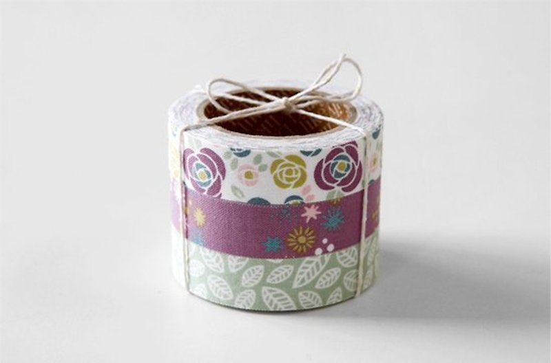 Dailylike fabric tape 北歐風布膠帶(三入) 44-camellia,E2D54203 - 紙膠帶 - 其他材質 多色