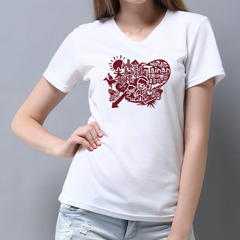I Love Tainan T-shirt (Unisex) _White - เสื้อยืดผู้หญิง - ผ้าฝ้าย/ผ้าลินิน ขาว
