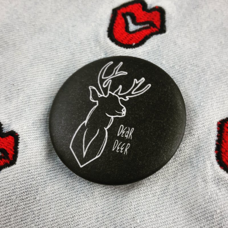 / Dear Deer / Matte Badge-44mm - Badges & Pins - Plastic Black