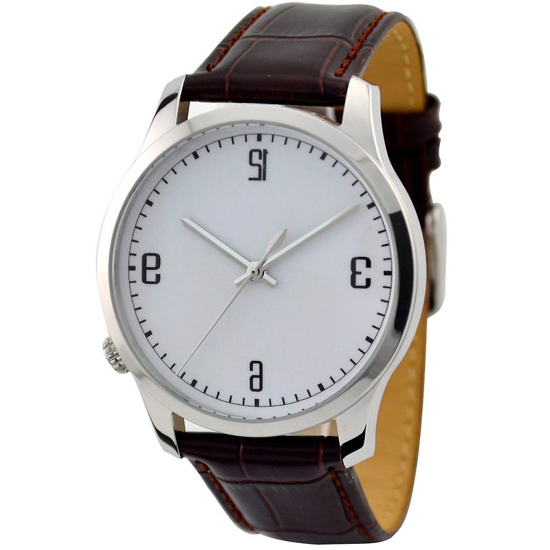 Left watch white Dazhuang reverse word - นาฬิกาผู้หญิง - โลหะ ขาว