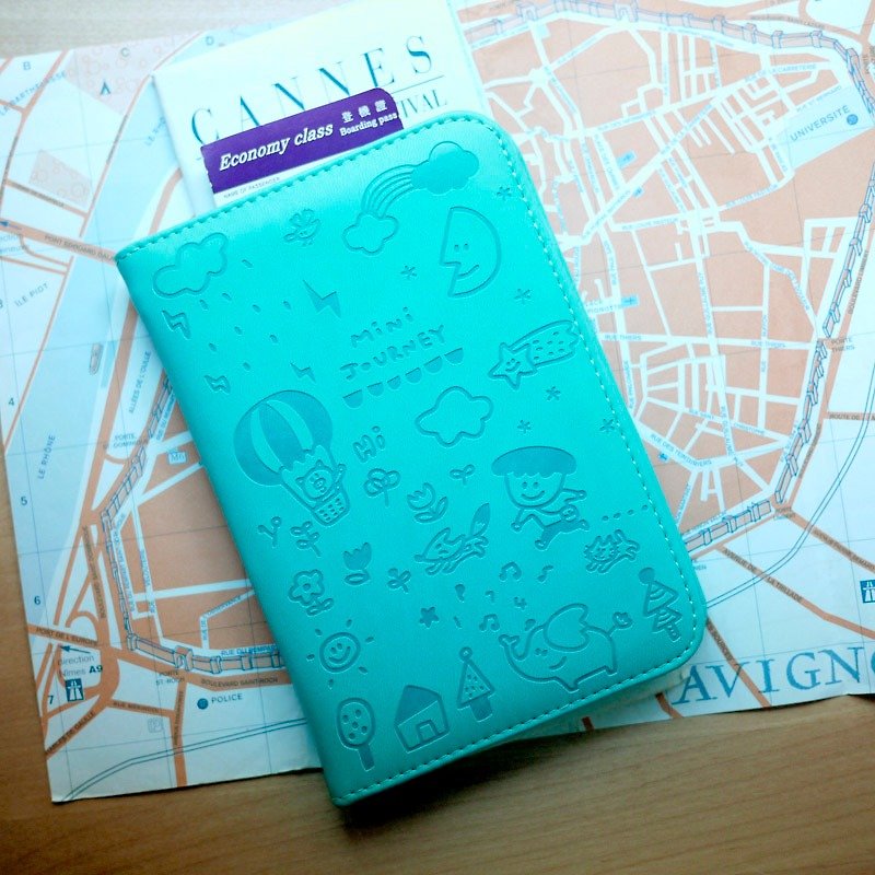 P714 Mini Journey護照套_湖水綠 - 長短皮夾/錢包 - 塑膠 綠色