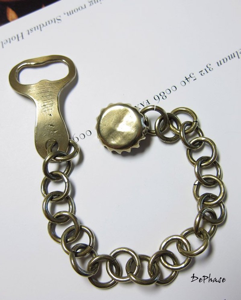 open the bottle 。Brass Hand Chain - Bracelets - Other Metals Gold