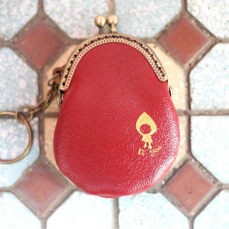 [Red strawberry] * purse * leather necklace key ring - สร้อยคอ - หนังแท้ สีแดง