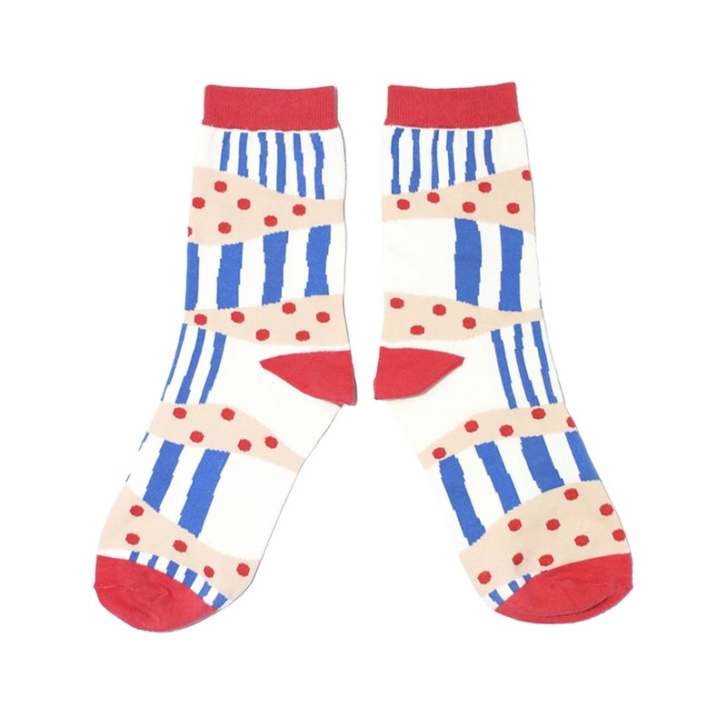 YU Square <Sandbank> Unisex Mid-Crew Socks - White - Socks - Other Materials White