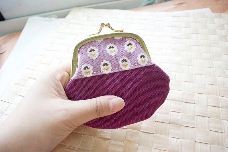 Frame Purse/ purse/Purple shell - กระเป๋าใส่เหรียญ - ผ้าฝ้าย/ผ้าลินิน สีม่วง