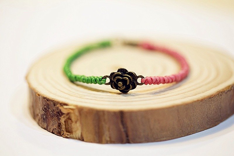 ▒ Floral attitude, strong and gentle series // Woven Wax thread bracelet ▒ - Bracelets - Waterproof Material Multicolor