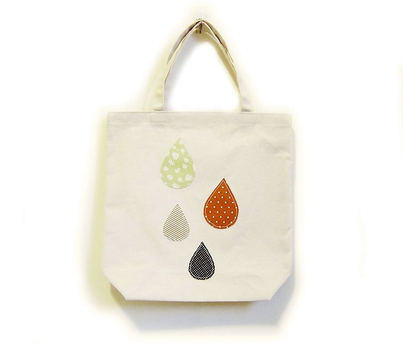 Handmade handbag / shoulder bag raindrops fall - Messenger Bags & Sling Bags - Other Materials Brown