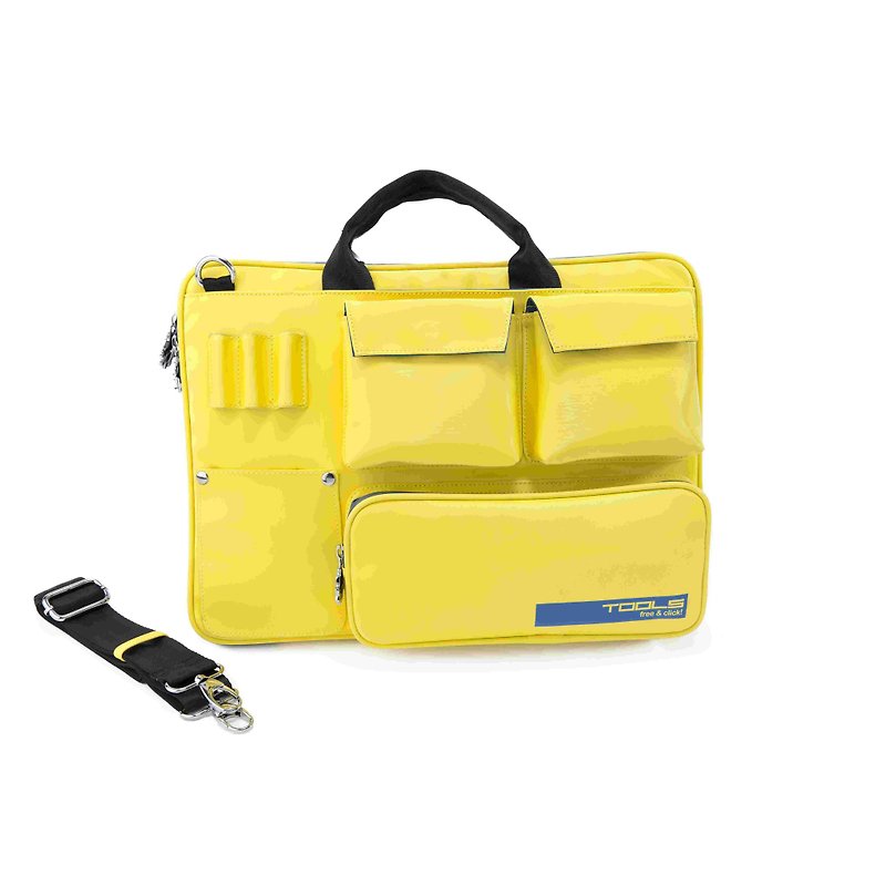✛ tools ✛ 筆電圖爾包::防潑水::防震::13吋::15吋#黃藍 #筆電包 - 電腦包/筆電包 - 防水材質 多色