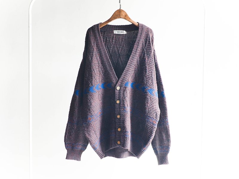 River Hill - Earl ocean dolphin swim half latte mixed woven three-dimensional textured antique wool sweater coat cardigan sweater vintage vintage oversize - Women's Casual & Functional Jackets - Wool Brown