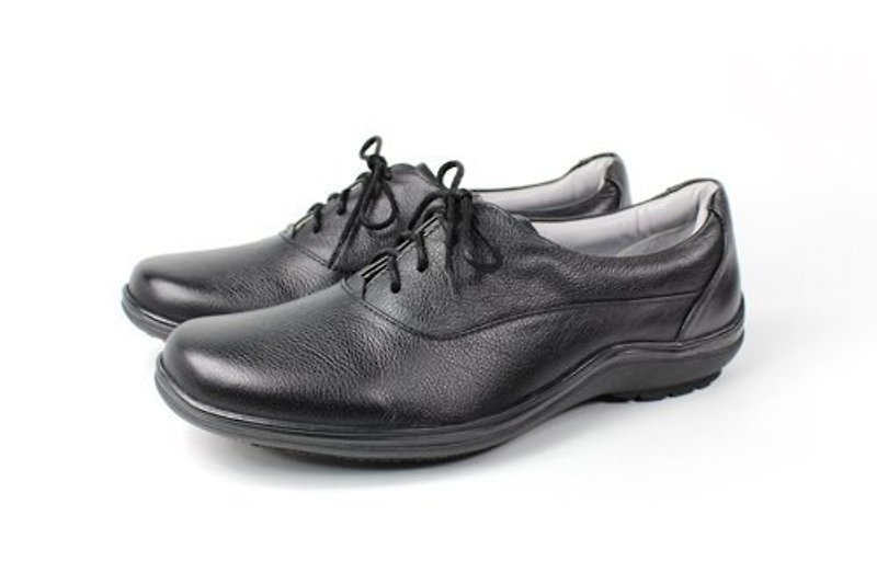 │ slender black gentleman casual shoes - รองเท้าลำลองผู้ชาย - หนังแท้ สีดำ